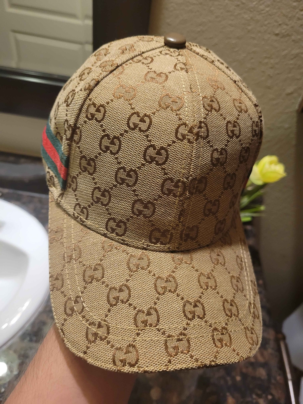 Gucci Beige/Brown GG Monogram Baseball Cap - Picture 8 of 9